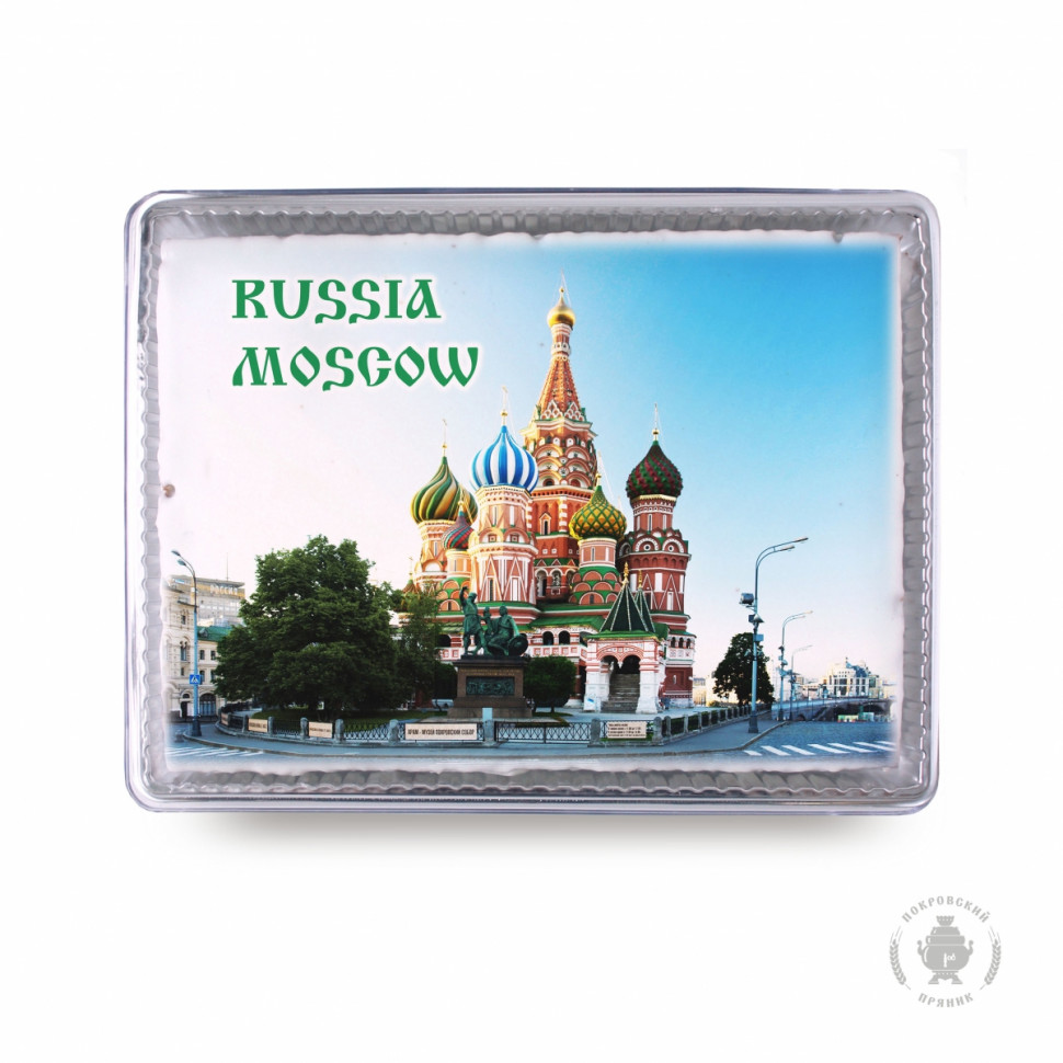  Пряник 600г RUSSIA MOSCOW с фотопечатью (в подарочной пластиковой упаковке)  в Казани