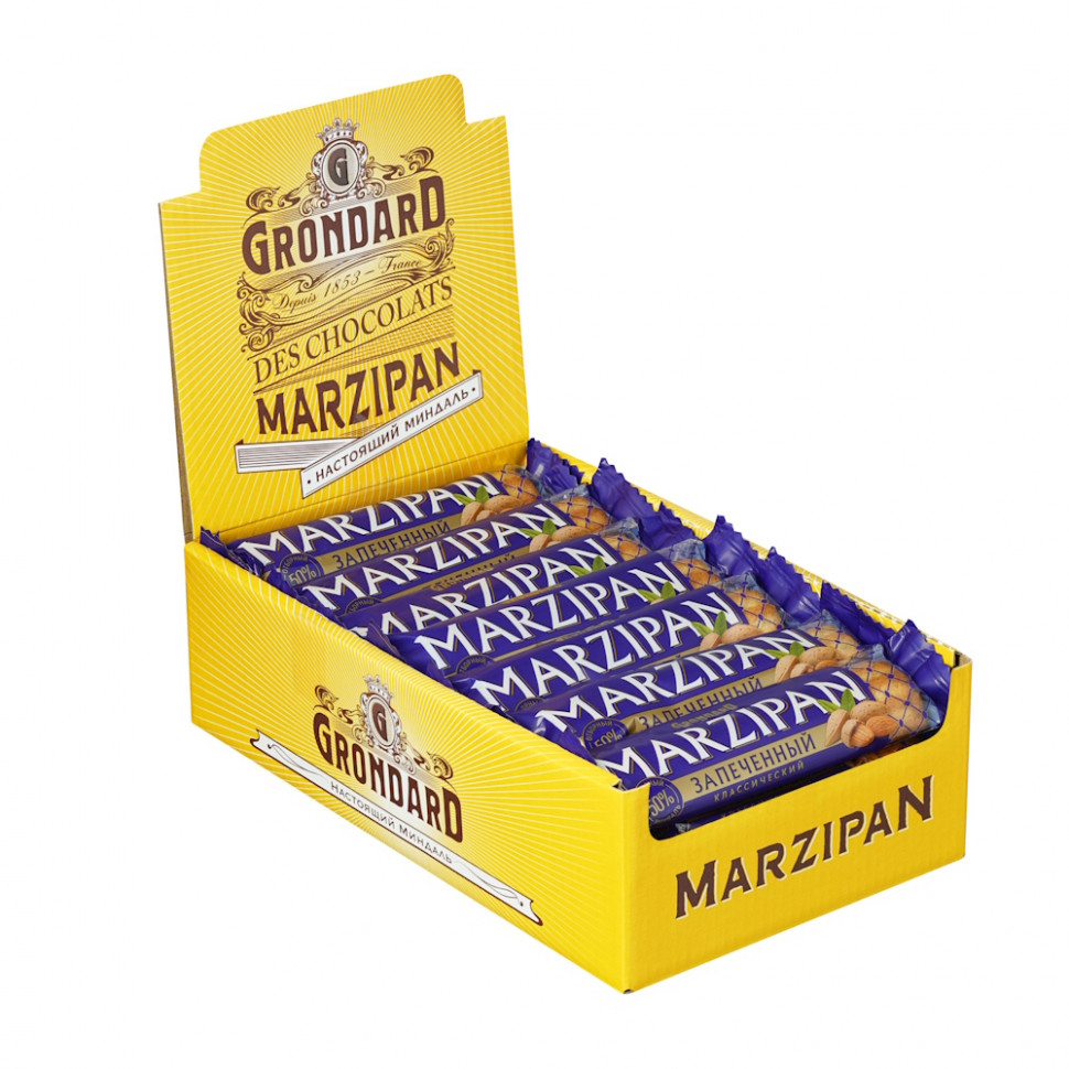  TM Grondard   (11161) Батончики НЕглазированные Марципановые Запечённые, (28шт по 40г)    в Казани